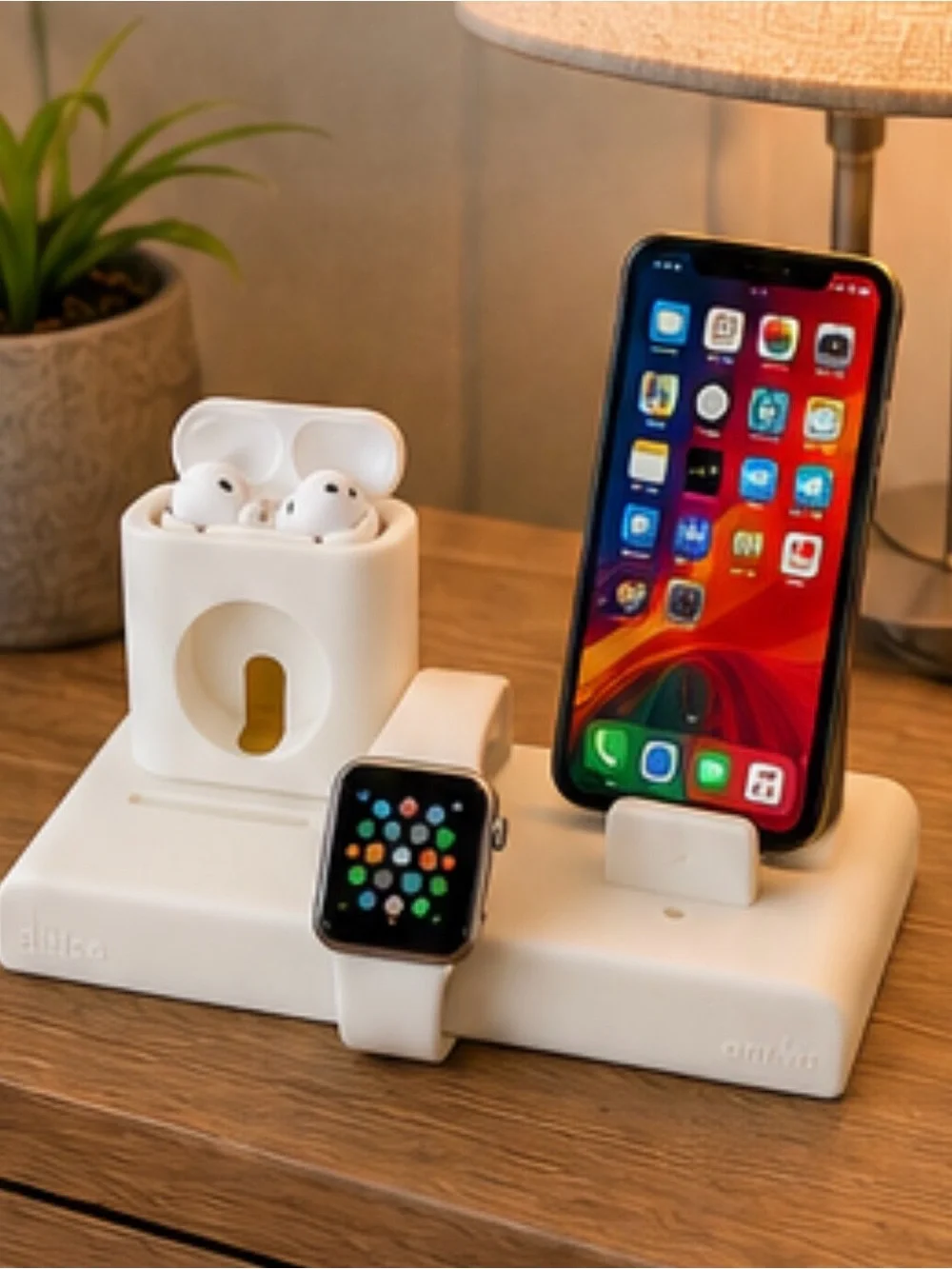 Brand new Ankit Juice Stand 3 in 1 charging dock silicone stand in white.